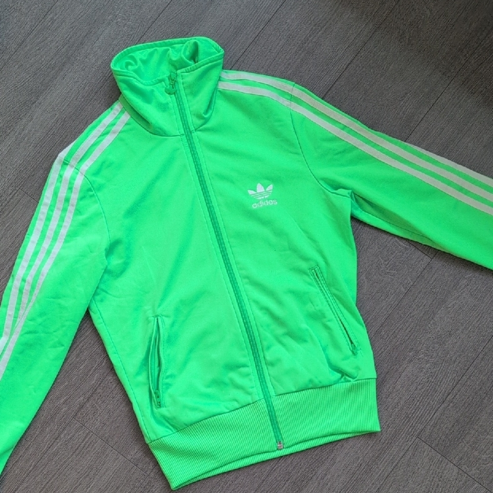 Adidas Neon Green Track jacket Small